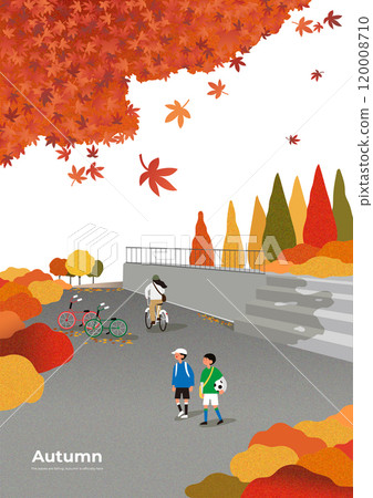 Autumn scenery with ripe maple trees Autumn scenery with ripe maple trees 120008710