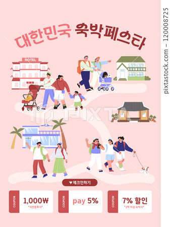 Promotional poster for a discount event showing people traveling 120008725