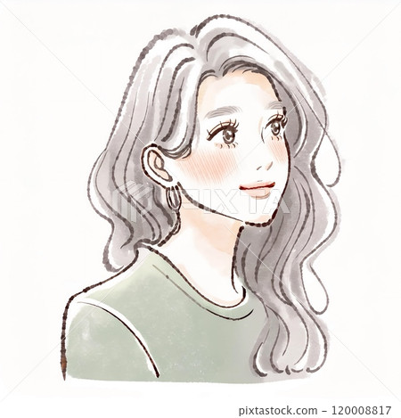 婦女和女孩插畫素材 120008817