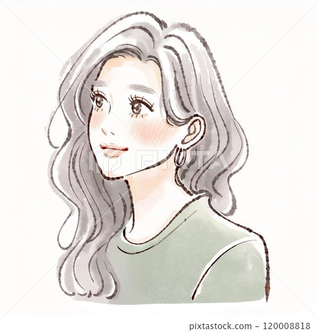 婦女和女孩插畫素材 120008818