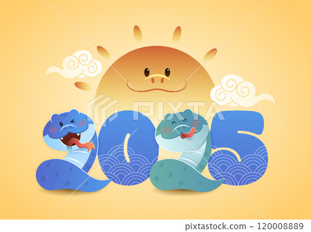 A snake character expressing the number 2 with its body in 2025 120008889