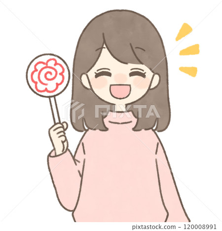 微笑的女人拿著花圈標誌牌 120008991