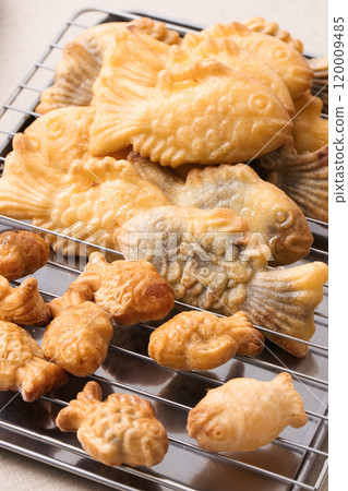 Golden brown baked bungeoppang and mini bungeoppang Golden brown baked bungeoppang and mini bungeoppang 120009485