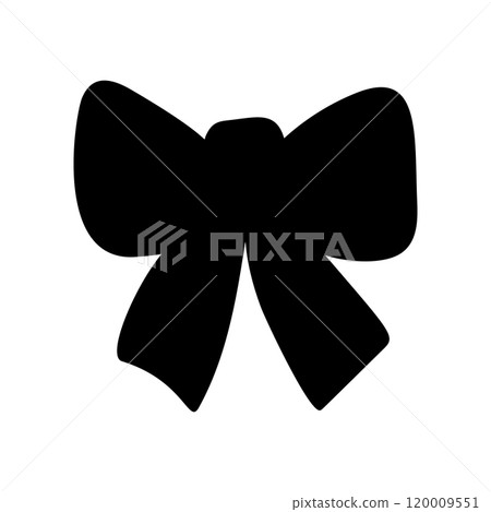 Black silhouette of a bow or a ribbon in a flat vector style isolated on a white background Black silhouette of a bow or a ribbon in a flat vector style isolated on a white background 120009551