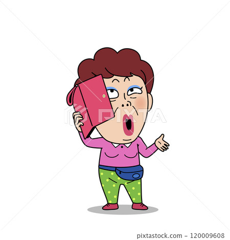 An emoticon expressing the state of a middle-aged woman An emoticon expressing the state of a middle-aged woman 120009608