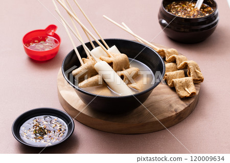 Oden and oden soup on a wooden tray 120009634