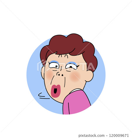 An emoticon expressing the state of a middle-aged woman An emoticon expressing the state of a middle-aged woman 120009671