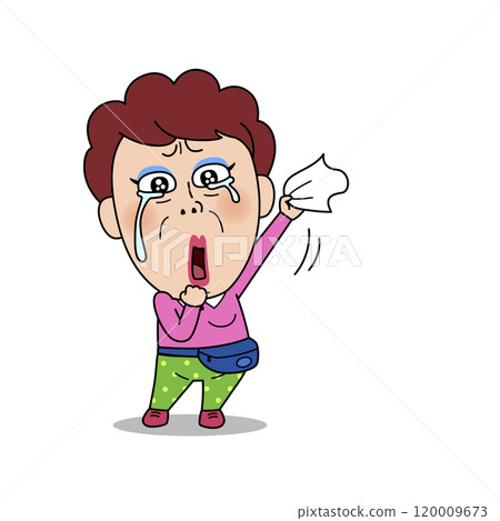An emoticon expressing the state of a middle-aged woman An emoticon expressing the state of a middle-aged woman 120009673