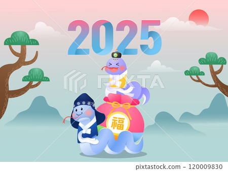 A scene showing the snake character and Korean scenery in 2025 120009830