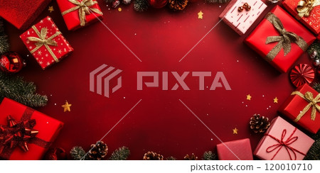 abstract background with Christmas presents, light and dark red shades abstract background with Christmas presents, light and dark red shades 120010710