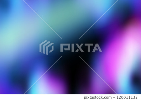 Purple blue light leak effect background. Film bokeh flare overlay. Vintage neon photo filter texture template. Exposed photography wallpaper. Abstract blur ultraviolet gradient backdrop. Vector 120011132