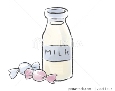 Candy and bottle of milk Candy and bottle of milk 120011407