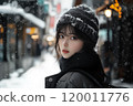 下小雪不打傘的美女眼力強 120011776
