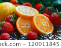 新鮮水果（柳橙、草莓）照片 120011845