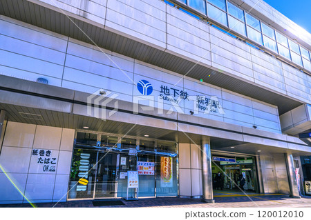 Yokohama cityscape in Japan. View of Yokohama Municipal Subway Nippa Station and other areas. A clear blue sky spreads out... = 7th Yokohama cityscape in Japan. View of Yokohama Municipal Subway Nippa Station and other areas. A clear blue sky spreads out... = 7th 120012010