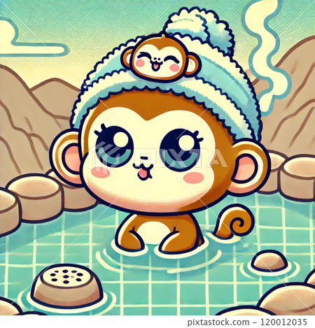 可愛的猴子在泡溫泉 可愛的猴子在泡溫泉 120012035