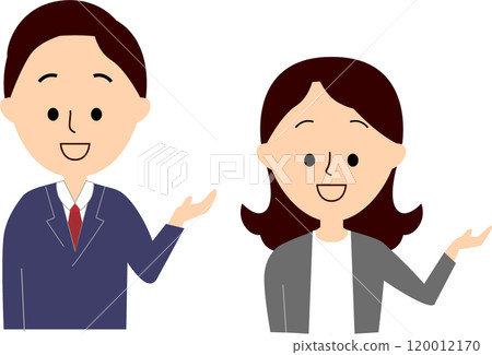 Men and women in suits to guide Men and women in suits to guide 120012170