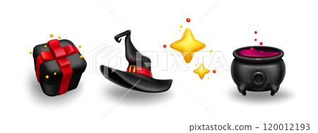 3d magic element icon. Yellow star and surprise 120012193