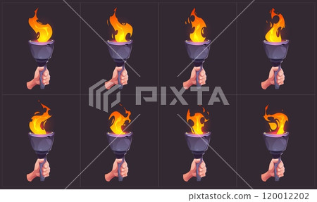 Torch fire sprite for game. Flame frame sequence Torch fire sprite for game. Flame frame sequence 120012202