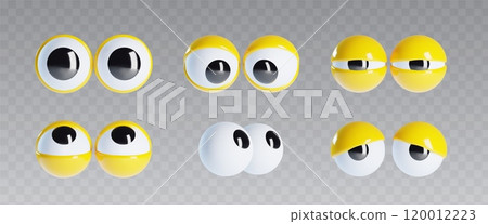 Vibrant 3D googly eyes with bright yellow lids. 120012223