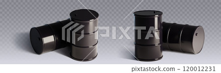 Dark black metal oil barrel 120012231