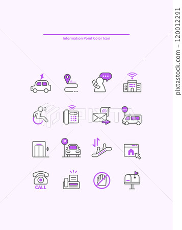 Various point color line icons Various point color line icons 120012291
