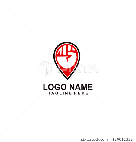 hand grip pin logo design vector 120012332