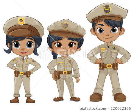 Children in Police Uniforms Children in Police Uniforms 120012396
