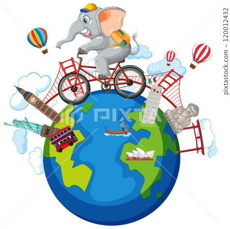 Elephant Cycling Around the World 120012432