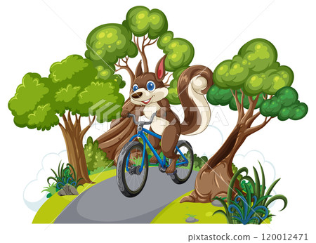 Squirrel Biking Through the Forest 120012471