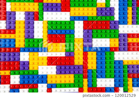 Abstract background texture of colored constructor blocks 120012529