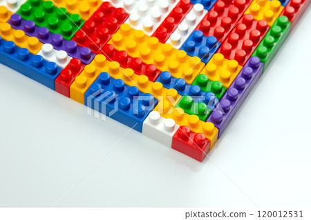 Abstract background texture of colored constructor blocks 120012531