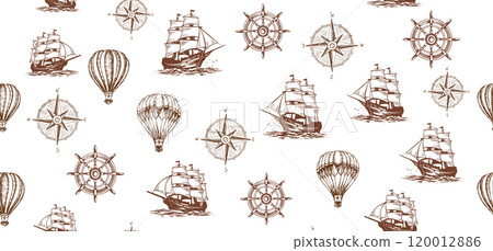 nautical, pattern, vector 120012886