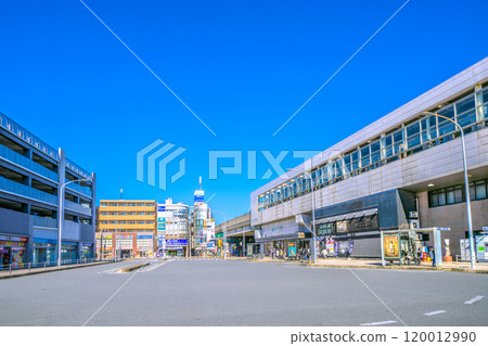 Yokohama cityscape in Japan. View of Yokohama Municipal Subway Nippa Station and other areas. A clear blue sky spreads out... = 7th Yokohama cityscape in Japan. View of Yokohama Municipal Subway Nippa Station and other areas. A clear blue sky spreads out... = 7th 120012990