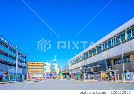 Yokohama cityscape in Japan. View of Yokohama Municipal Subway Nippa Station and other areas. A clear blue sky spreads out... = 7th Yokohama cityscape in Japan. View of Yokohama Municipal Subway Nippa Station and other areas. A clear blue sky spreads out... = 7th 120012991