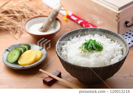 Tororo rice (freshly cooked rice and yam go great together) Tororo rice (freshly cooked rice and yam go great together) 120013216