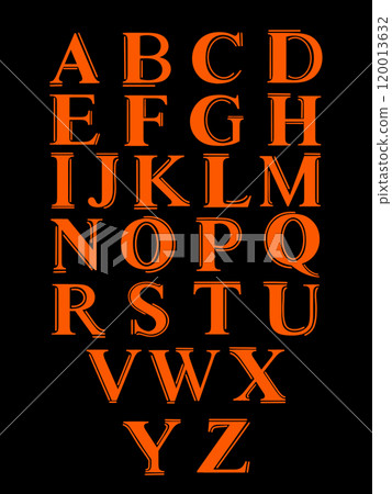 ABC alphabet poster design with colorful letters isolated on white background in modern flat style. 120013632