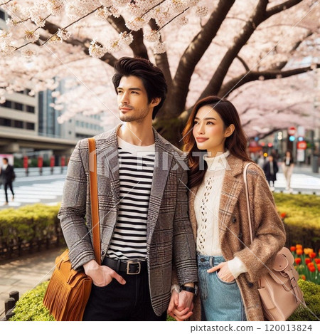 People enjoying sightseeing in spring 120013824