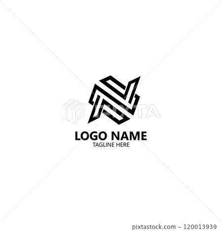 initial letter NZ line logo design vector 120013939