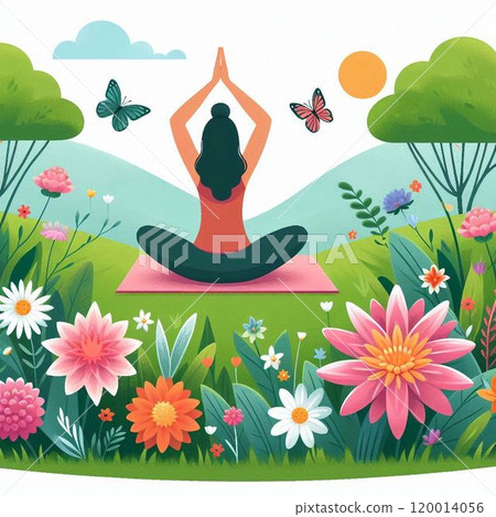 一個女人誰做瑜伽 120014056