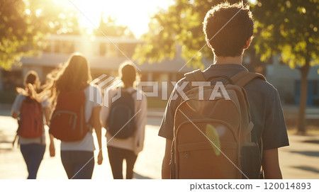 Back view of students Back view of students 120014893