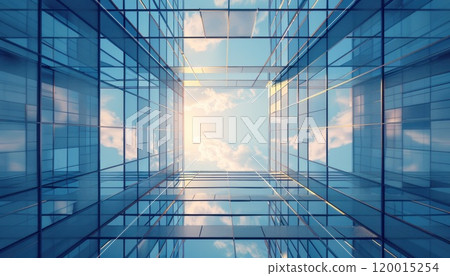 Isometric square bottom view from inside building. Isometric square bottom view from inside building. 120015254