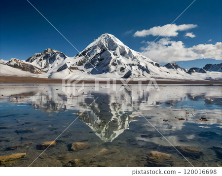 snow mountain with reflection 120016698