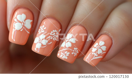Elegant floral nail art with soft pastel colors for fashion and beauty designs Elegant floral nail art with soft pastel colors for fashion and beauty designs 120017130