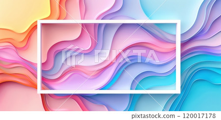 Bold and Colorful Paper Cut Frame with Blank Center 120017178