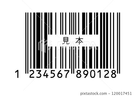 Sample text and 13-digit Japanese standard barcode JAN code dummy material - simple sample image 120017451
