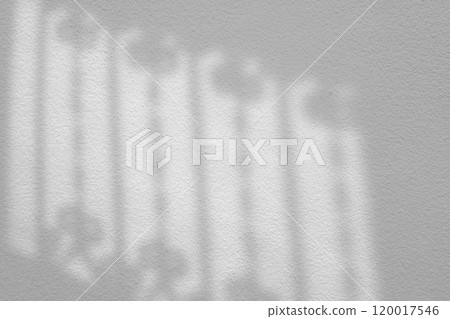Shadow Vintage Fence on White Concrete Wall. Shadow Vintage Fence on White Concrete Wall. 120017546