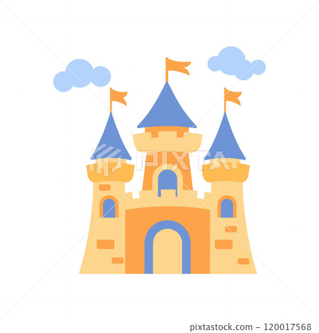 Castle Palace Kingdom Royal Fort Historic Heritage Building Architecture with Flag Castle Palace Kingdom Royal Fort Historic Heritage Building Architecture with Flag 120017568