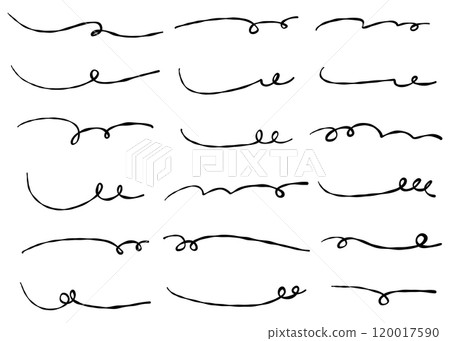 Set of handwritten lines, decorations, underlines Set of handwritten lines, decorations, underlines 120017590