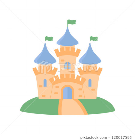 Castle Palace Kingdom Royal Fort Historic Heritage Building Architecture with Flag Castle Palace Kingdom Royal Fort Historic Heritage Building Architecture with Flag 120017595